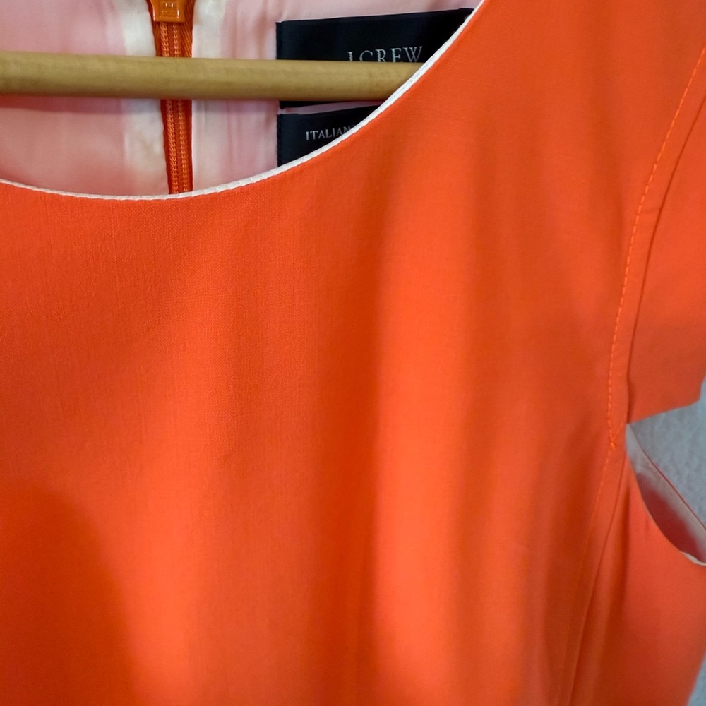 J Crew Resume Dress - size 2 Tall- Orange - Italian Stretch Wool Tollegno 1900